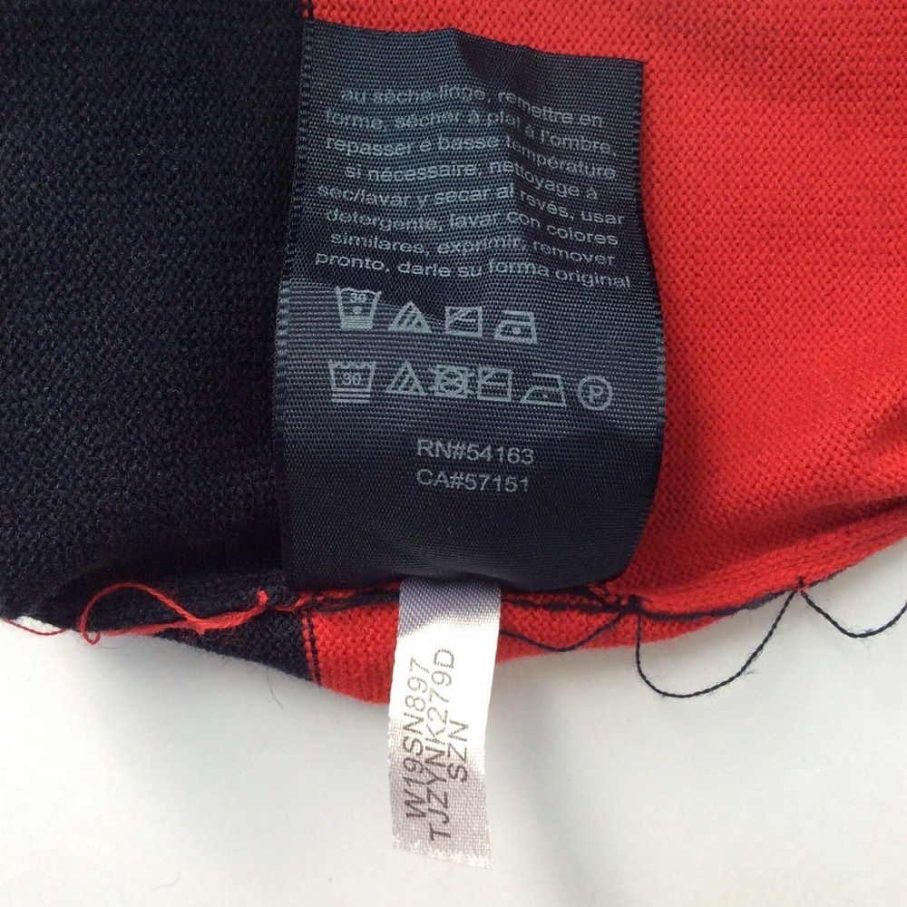 Tommy Hilfiger Turtleneck Sweater Red Navy White Striped Button Cuff 2X READ - Picture 9 of 11